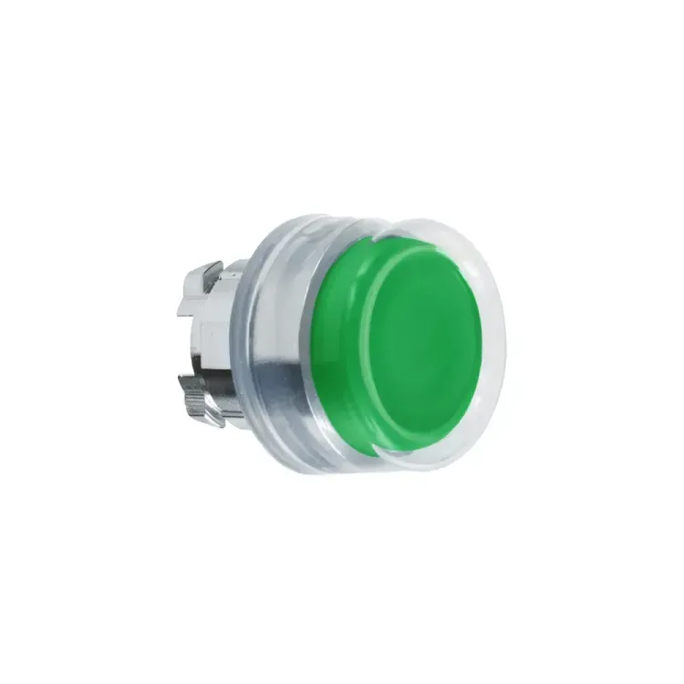 Telemecanique ZB4 BP3 Green Projecting-Booted Pushbutton Head side view