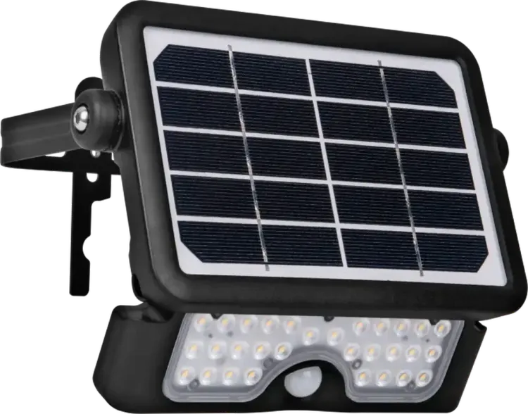 LEXSF15B4001 - Luceco Solar Flood Light 11W 1500LM PIR Detachable Solar Panel 4000k
