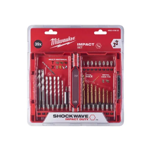 Milwaukee 39-piece SHOCKWAVE Impact Duty drill and drive set