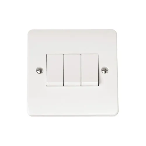 Click Mode CMA013 3-gang 2-way switch polar white