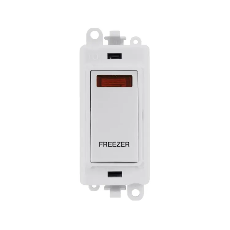 Click GridPro 20A Double Pole Switch Module, 2-Way, Neon, Freezer, Polar White