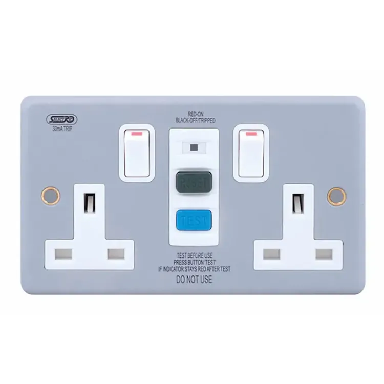 LG9098MBRCD - Selectric 13A Metal Clad Switched Socket 2 Gang with RCD