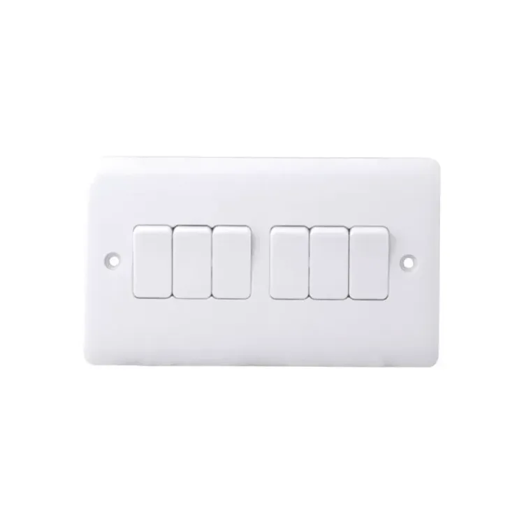 Iona 6 Gang 2 Way Slimline Flush Plate Switch